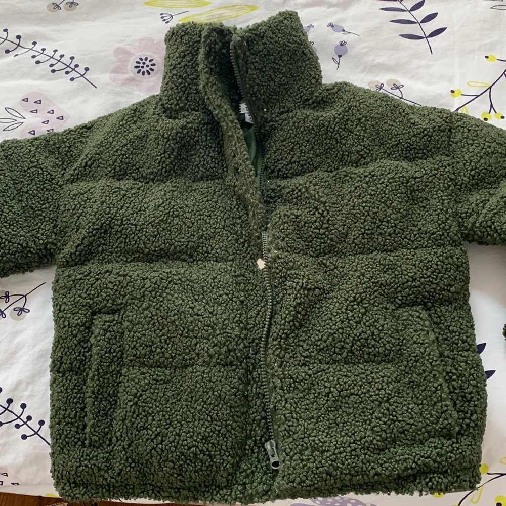 Topshop Green Puffer Jacket